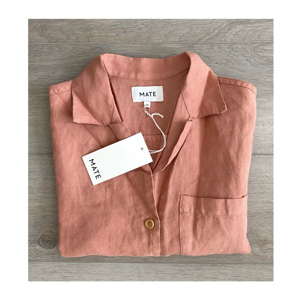 Mate the Label linen short sleeve boxy shirt
